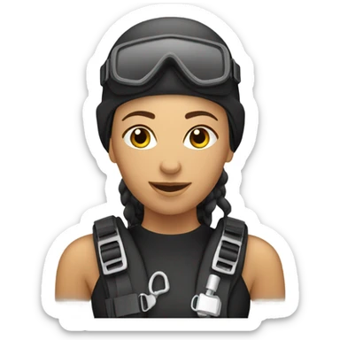 A young woman scuba diving  sticker