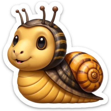 snail bear bee combination animal sticker