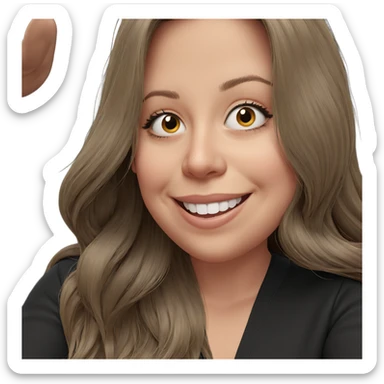 smiling girl with long hair sticker