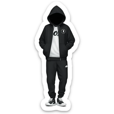 Black Stussy Nike hoodie  sticker