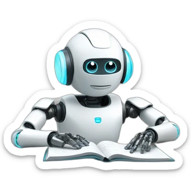 smart robot doing home work sticker