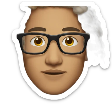 Glasses lightskin tall 23 years old  sticker