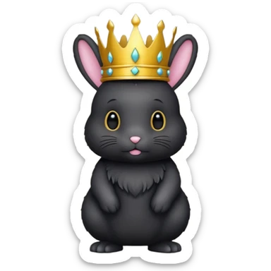 Black bunny with crown sticker