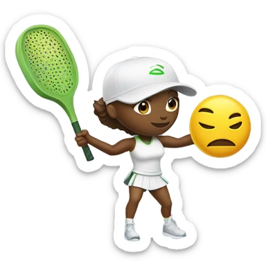 Tess with pickleball paddle superhero  sticker