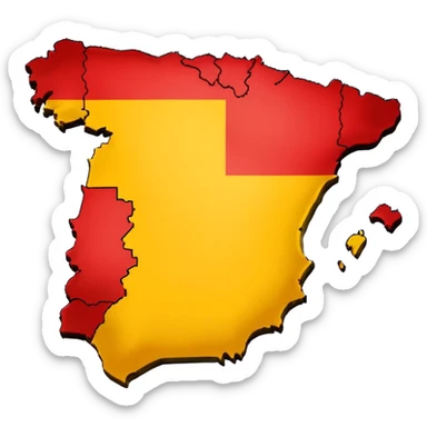 simple map of Spain (the country) in red and yellow emoji sticker