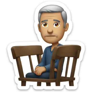thoughtful man in a chair sticker