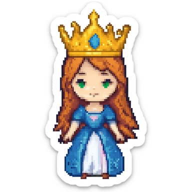 Make the princess crown gold and shiny, keep the original style. sticker