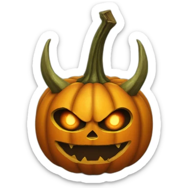 Pumpkin head demon eyes sticker