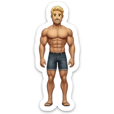 sexy muscle man full body sticker