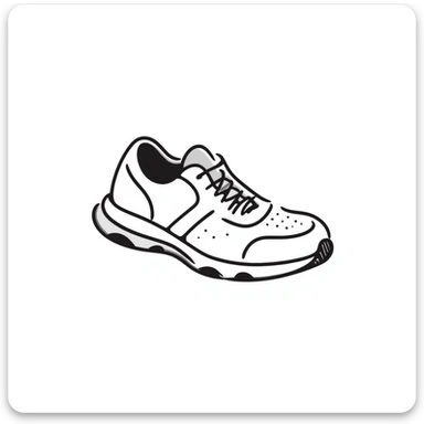 Athletic running shoes/sports shoes in pastel colors (dd9fb0, ffc6d3, a3bfc9, c4bee2, f1b091), hand-drawn doodle style sticker