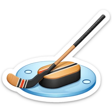hockey stick and puck sticker