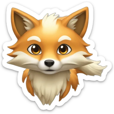 beige nine tailed fox sticker