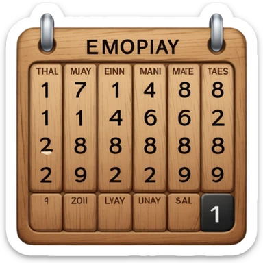 calendar wood sticker