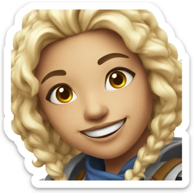 happy girl in cosplay selfie sticker