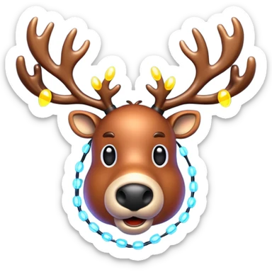 A reindeer with LED lights all over sticker