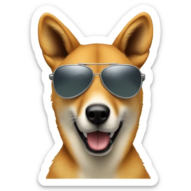dingo with aviators sticker