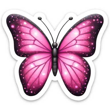 pink sparkle butterfly sticker