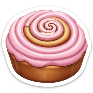 Cinnamon bun with pastel pink icing  sticker