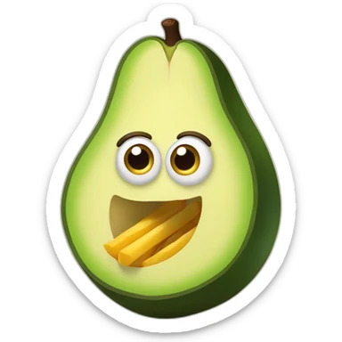 Avocado that eat French fries  sticker