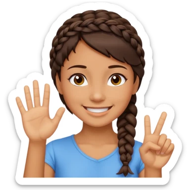 Mujer morena pelo corto con trenza diciendo ok sticker