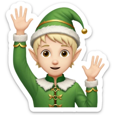 DUENDE NAVIDEÑO CON MANOS ARRIBA ANIMANDO sticker