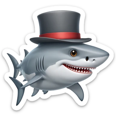shark with tophat sticker
