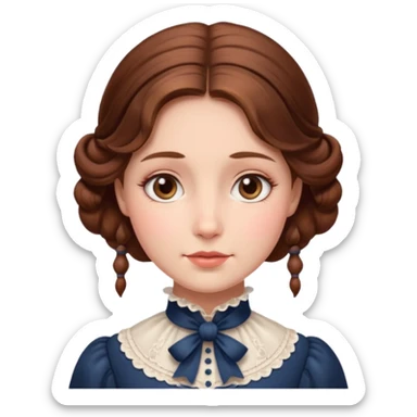 victorian lady face sticker