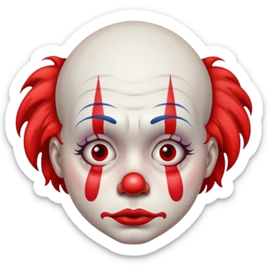 sad unhappy clown sticker