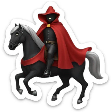 headless horseman wearing a red cape sticker