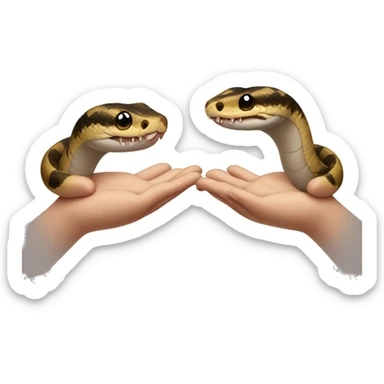 Snake and mouse Holding hands  sticker