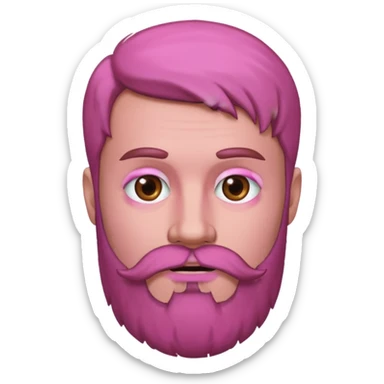 pink bearded man sticker