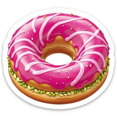 Pistachio donut with pink swirls sticker