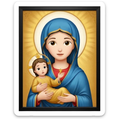 Image of the Mother of God in a frame sticker