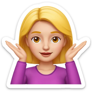 Apple-style 3D emoji of a cartoon woman with both hands placed at the sides of her forehead, as if pointing or highlighting the forehead area, cheerful and clear expression, colorful emoji style, no background. sticker