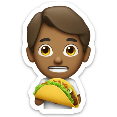 Mexican eating tacos sticker
