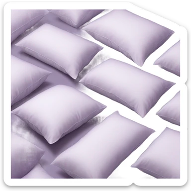Light Lilac bed with white pillows  sticker