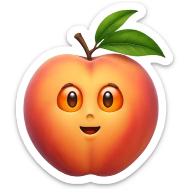 Peach with hole sticker