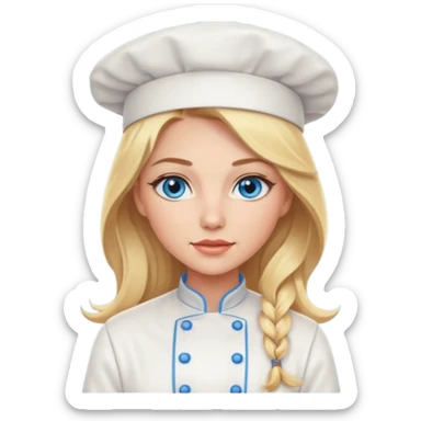 Sexy Long Blonde hair blue eyed female chef sticker