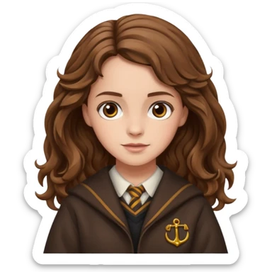 Hermione Granger with wavy hair sticker
