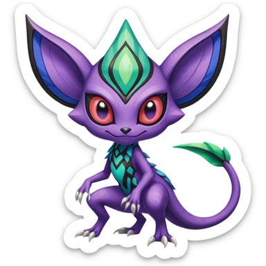 Colorful Exotic Meloetta-Sableye-Virizion-Venom-Stitch-Fakémon-creature-hybrid sticker