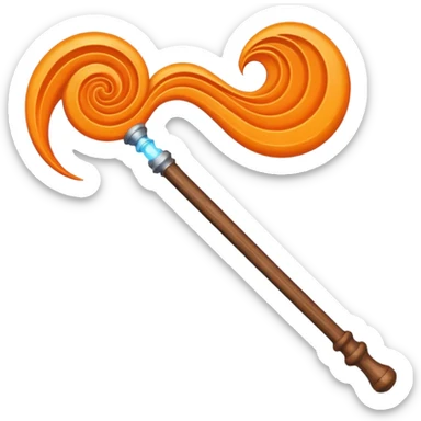 magic wand with orange magic wave sticker