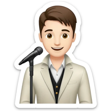 Happy Male Music Singer dressed with style sticker