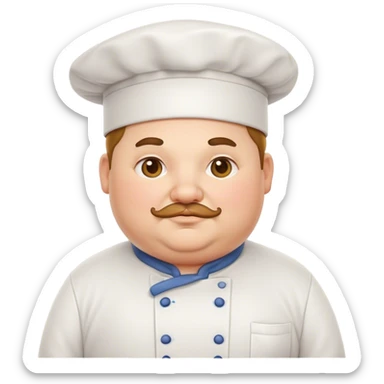 a very chubby chef sticker