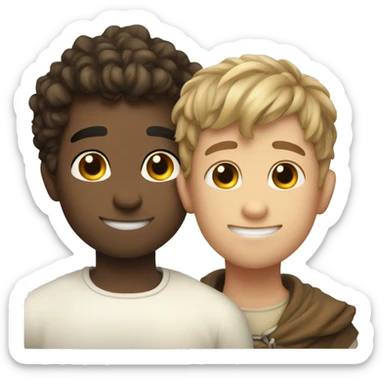 A boy angel and a boy ogre in love sticker