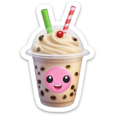 Two bubble tea fans sticker