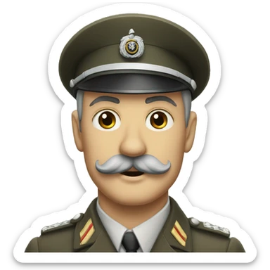 Ww2 german officer with charlie chaplins moustache sticker