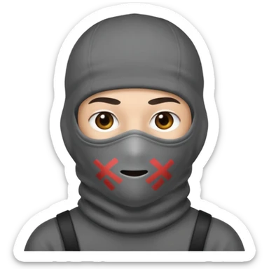 Full balaclava beanie grey skin  sticker