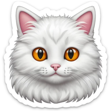 cat white with black spot sticker