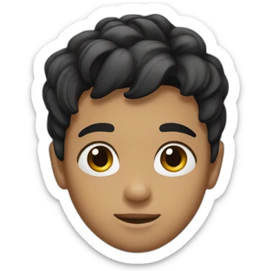 young boy with black faded hair sticker
