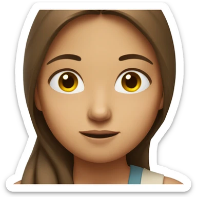 A girl with long brown hair meditating sticker